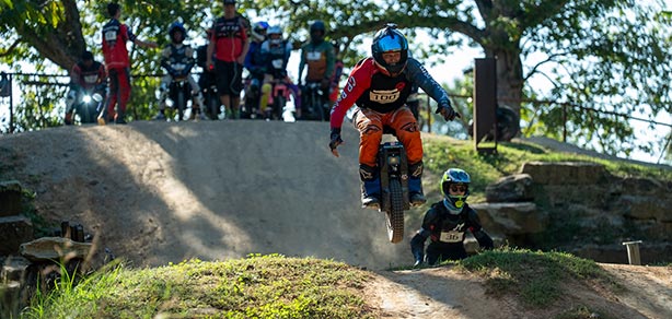 Camp rider on track at Amped Electric Games